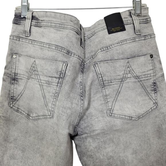Six Lincoln Men's Gray Slim Fit Denim Acid Wash Jeans Size 32 - Picture 5 of 9